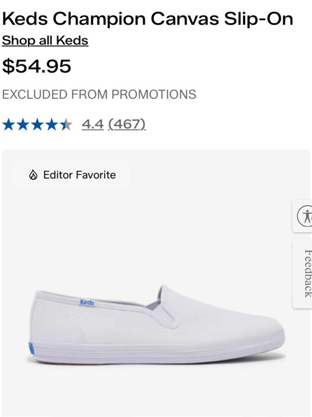 Keds Champion White Slip-On Sneakers
